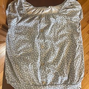 Abercrombie kids girls grey floral blouse